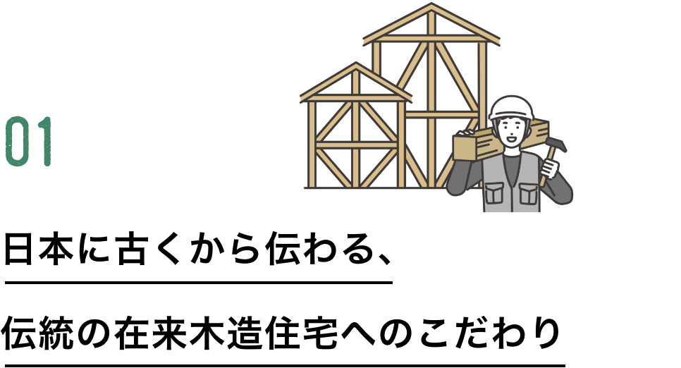 日本に古くから伝わる、伝統の在来木造住宅へのこだわり